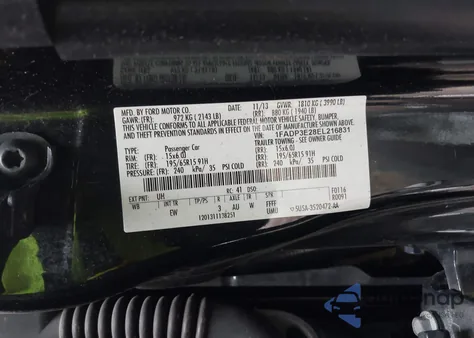 2014 Ford Focus S z USA, uszkodzony, nr VIN 1FADP3E28EL216831